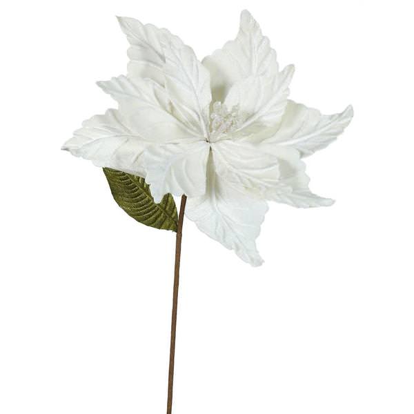 22" Artificial Cream Poinsettia with 12" Flower Head