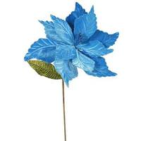 Vickerman 22" Artificial Turquoise Poinsettia with 12" Flower Head