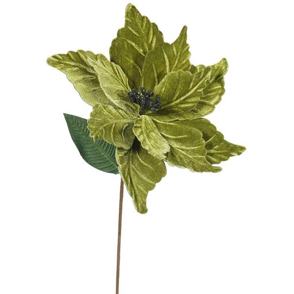 22" Artificial Olive Poinsettia with 12" Flower Head