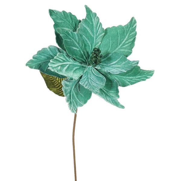 22" Artificial Emerald Poinsettia with 12" Flower Head