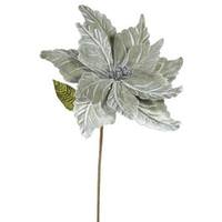 Vickerman 22" Artificial Pewter Poinsettia with 12" Flower Head
