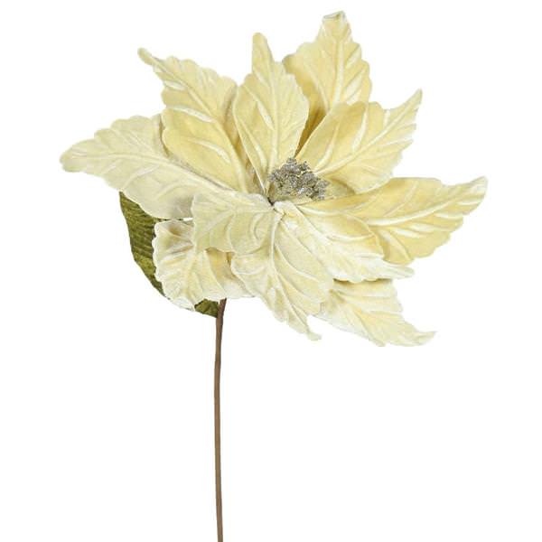 22" Artificial Champagne Poinsettia with 12" Flower Head