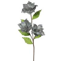 Vickerman 33" Artificial Pewter Magnolia with 4" Flower Heads