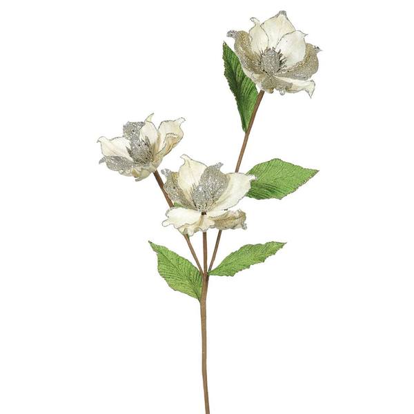 33" Artificial Champagne Magnolia with 4" Flower Heads