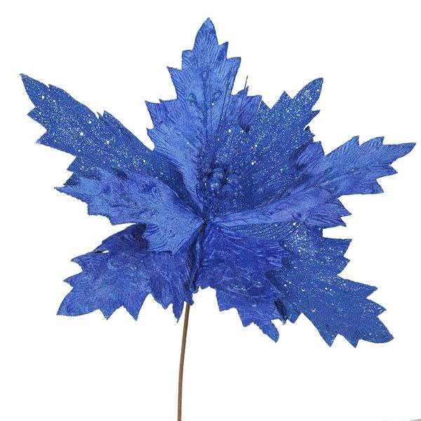 22" Artificial Blue Poinsettia with 21" Flower Head