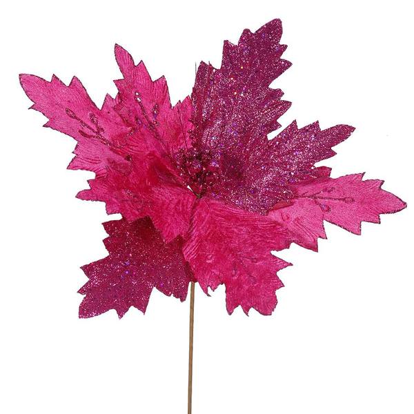 22" Artificial Cerise Poinsettia with 21" Flower Head