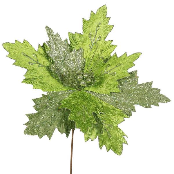 22" Artificial Lime Poinsettia with 21" Flower Head