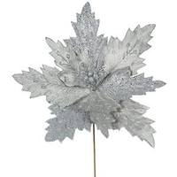 Vickerman 22" Artificial Pewter Poinsettia with 21" Flower Head