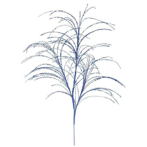 34" Blue Glitter Grass Spray (6 pack)