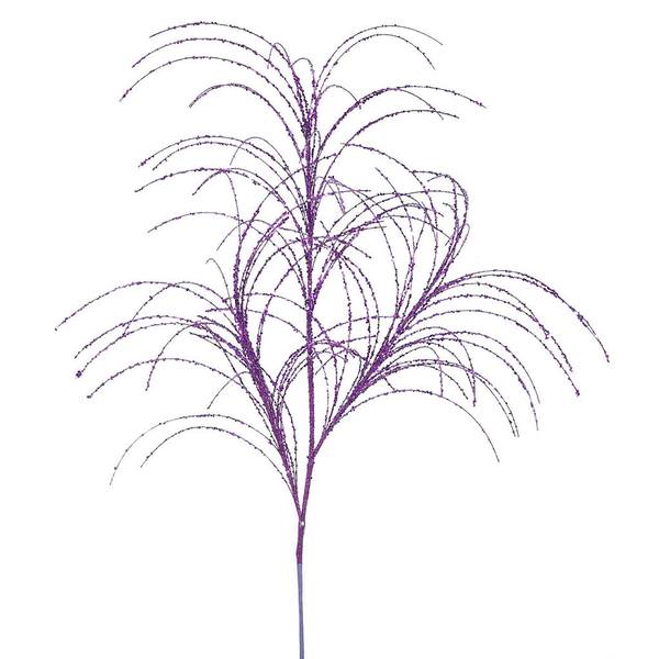 34" Purple Glitter Grass Spray (6 pack)