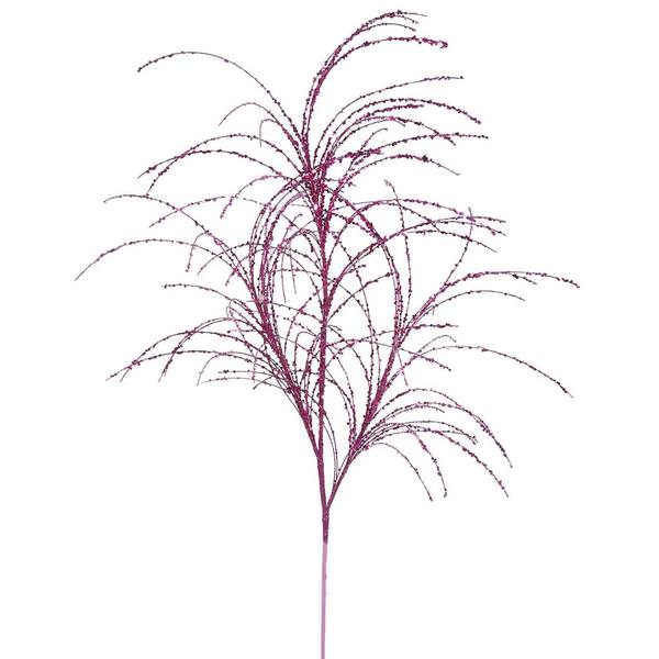 34" Cerise Glitter Grass Spray (6 pack)