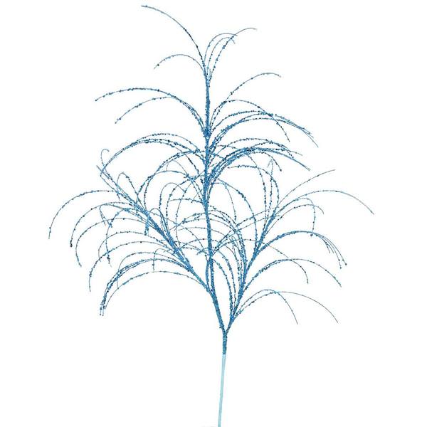 34" Turquoise Glitter Grass Spray (6 pack)