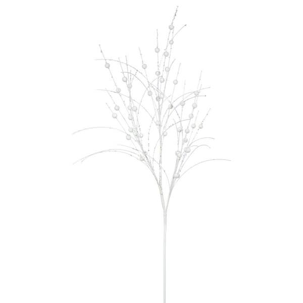 35" White Glitter Berry Spray (6 pack)