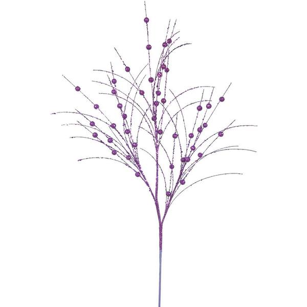 3' Purple Glitter Berry Spray (6 pack)