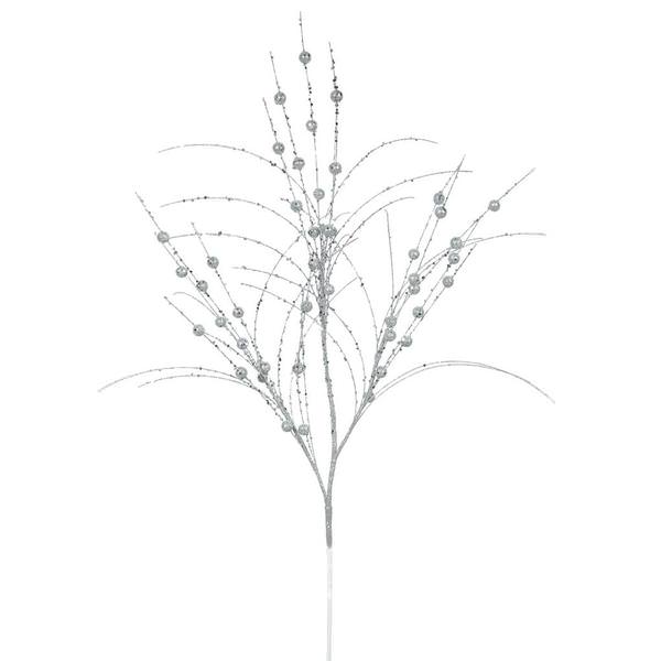 35" Silver Glitter Berry Spray (6 pack)