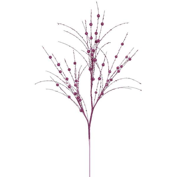 3' Cerise Glitter Berry Spray (6 pack)