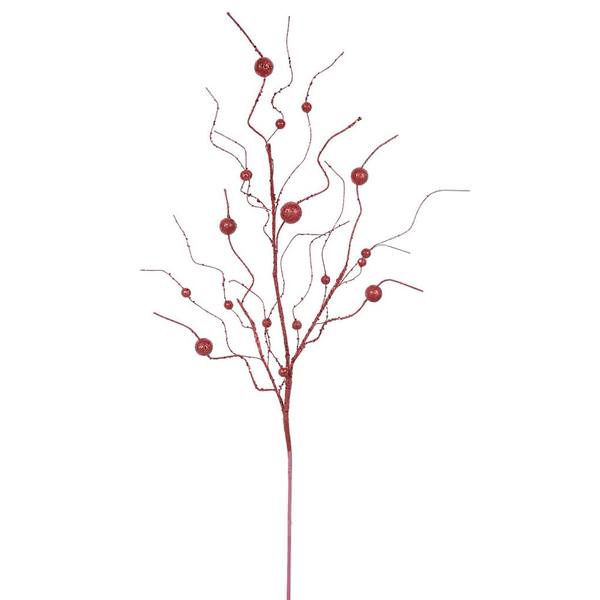 37" Red Glitter Ball Spray (6 pack)