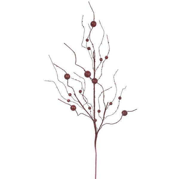 37" Burgundy Glitter Ball Spray (6 pack)