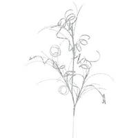 Vickerman 35" Silver Glitter Curly Spray