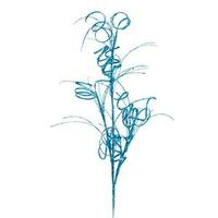 Vickerman 35" Turquoise Glitter Curly Spray