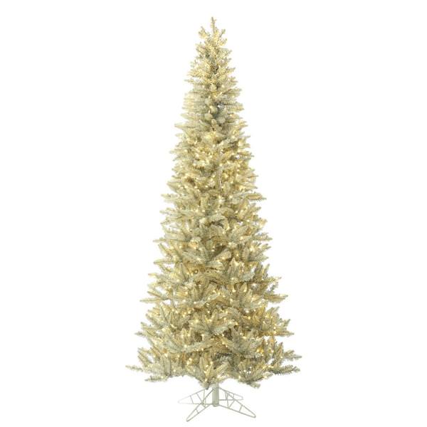 3.5' x 23" Platinum Fir Tree with 250 Warm White LED Lights