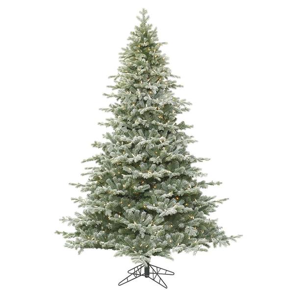 3.5' x 36" Artificial Frosted Denton Spruce Tree with 200 Clear Lights