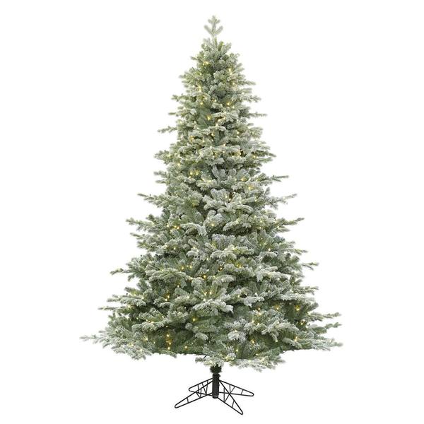 3.5' x 36" Artificial Frosted Denton Spruce Tree with 200 Warm White LED Lights
