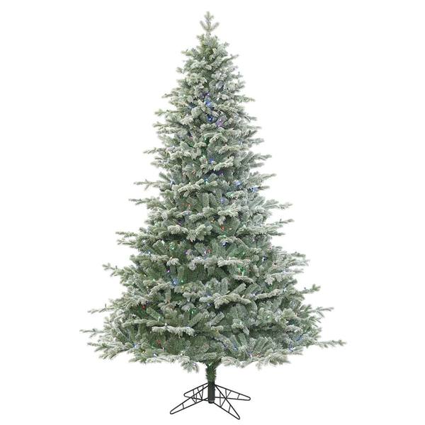 4.5' Artificial Frosted Denton Spruce Tree with 250 Multi Color LED Lights