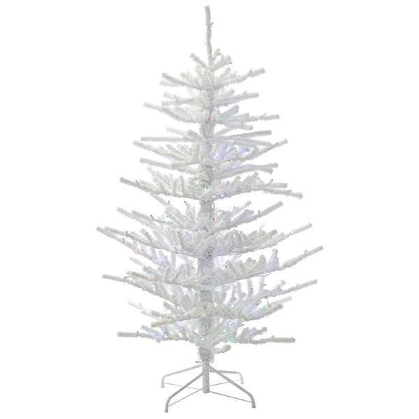 7.5' x 58" Artificial Flocked Twig Tree with 500 Multi-Color LED Lights