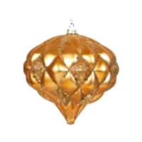Vickerman 5.7" Sand Gold Matte Glitter Diamond Onion Ornament