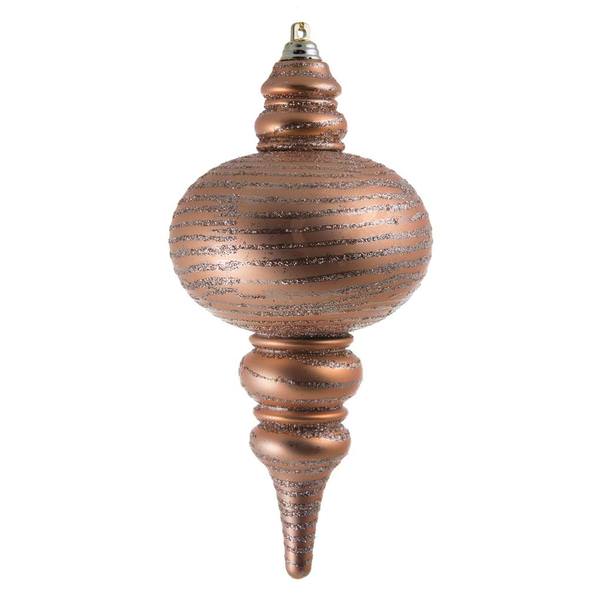 7" Sand Gold Matte Glitter Finial Ornament
