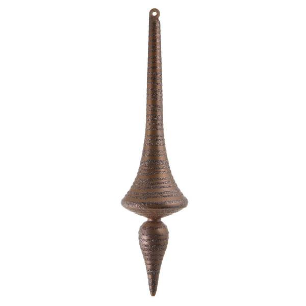 12" Sand Gold Matte Glitter Finial Drop Ornament