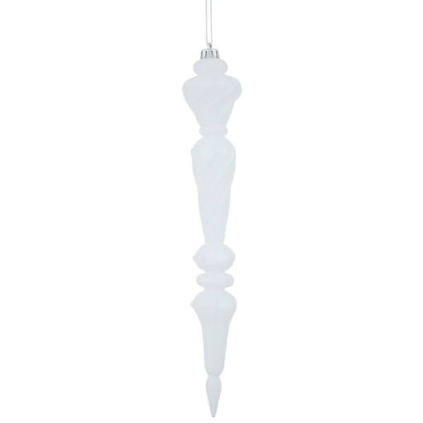 12" White Shiny Glitter Icicle Drop Ornament (3 pack)