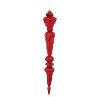 Vickerman 12" Red Shiny Glitter Icicle Drop Ornament (3 pack)