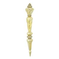 Vickerman 12" Gold Shiny Glitter Icicle Drop Ornament (3 pack)