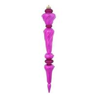 Vickerman 12" Cerise Shiny Glitter Icicle Drop Ornament (3 pack)