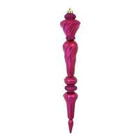 Vickerman 12" Magenta Shiny Glitter Icicle Drop Ornament (3 pack)