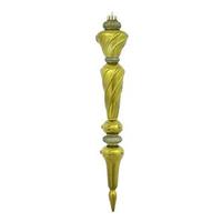 Vickerman 12" Dark Olive Shiny Glitter Icicle Drop Ornament (3 pack)