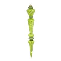 Vickerman 12" Lime Shiny Glitter Icicle Drop Ornament (3 pack)
