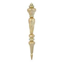 Vickerman 12" Antique Gold Shiny Glitter Icicle Drop Ornament (3 pack)