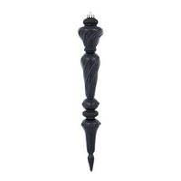 Vickerman 12" Black Shiny Glitter Icicle Drop Ornament (3 pack)