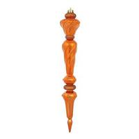 Vickerman 12" Burnished Orange Shiny Glitter Icicle Drop Ornament (3 pack)