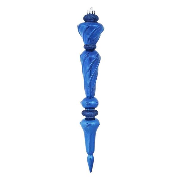 12" Sea Blue Shiny Glitter Icicle Drop Ornament (3 pack)