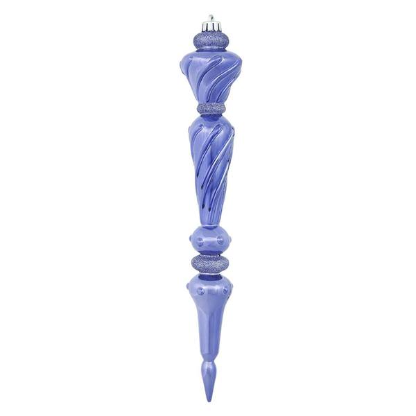 12" Lake Blue Shiny Glitter Icicle Drop Ornament (3 pack)