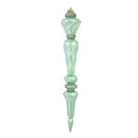 Vickerman 12" Celadon Shiny Glitter Icicle Drop Ornament (3 pack)