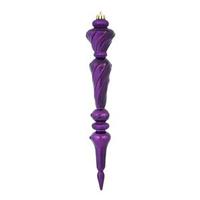 Vickerman 12" Eggplant Shiny Glitter Icicle Drop Ornament (3 pack)