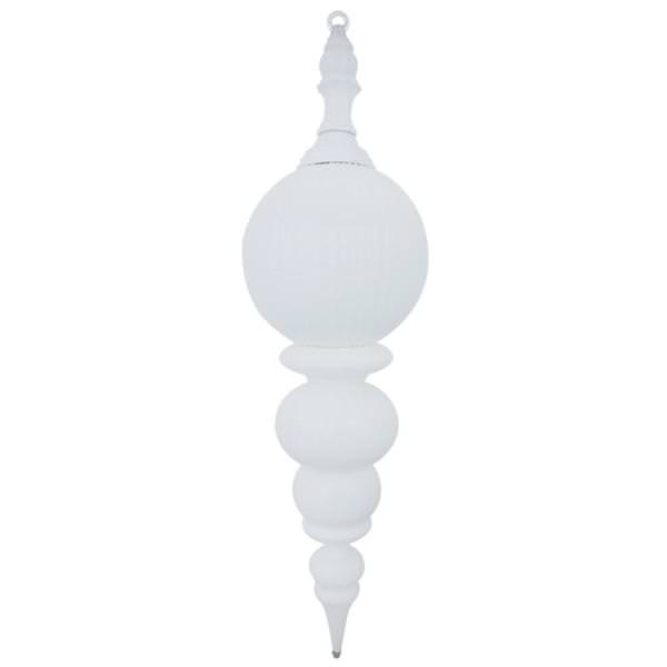 28" White Shiny Finial Ornament