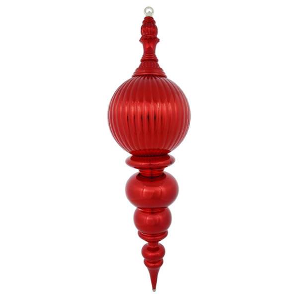 28" Red Shiny Finial Ornament