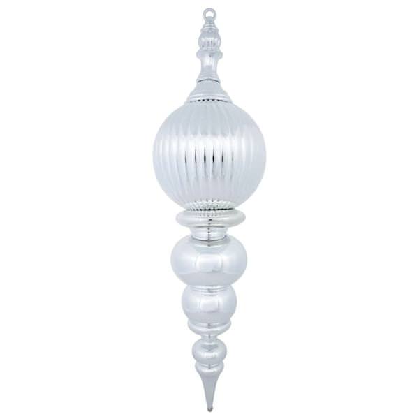 28" Silver Shiny Finial Ornament