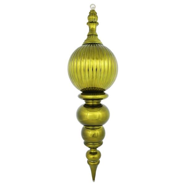 28" Dark Olive Shiny Finial Ornament